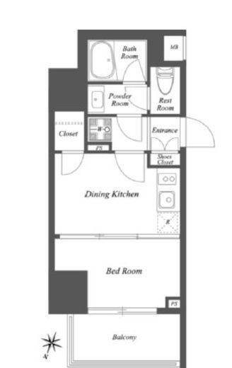ブランシエスタ雑司が谷 205 間取り図