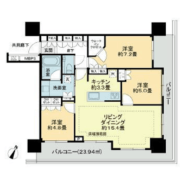 アルファグランデ千桜タワー 14階 間取り図