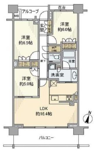 プラウド目黒本町 4階 間取り図
