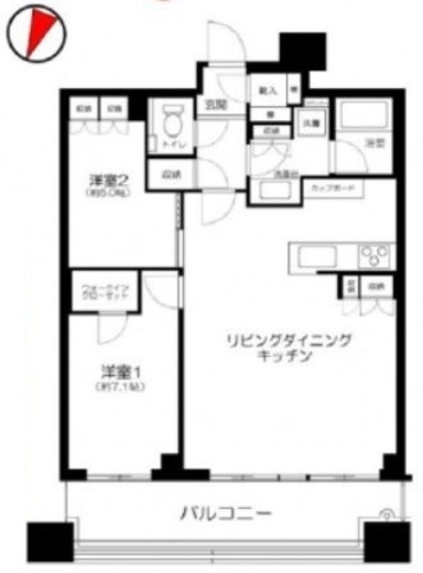 パークタワー勝どきミッド/サウス 38階 間取り図