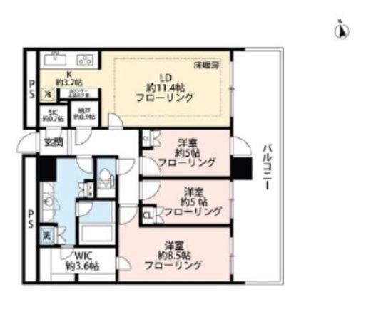 パークタワー品川ベイワード 32階 間取り図