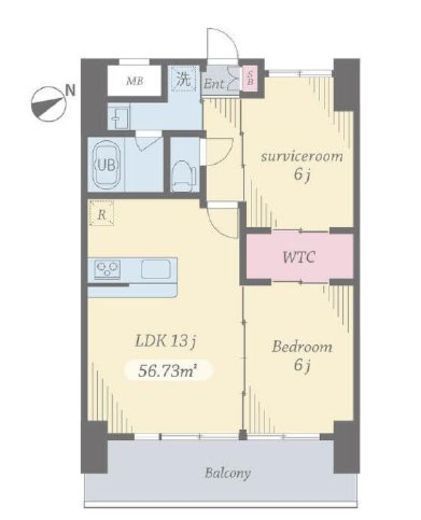 プライムコート立川 1108 間取り図