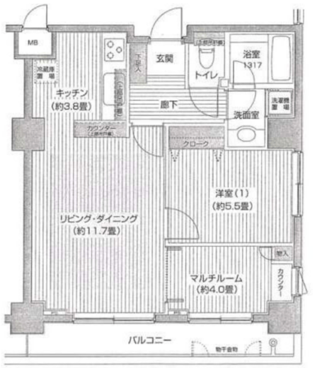 ランドステージお茶の水 4階 間取り図