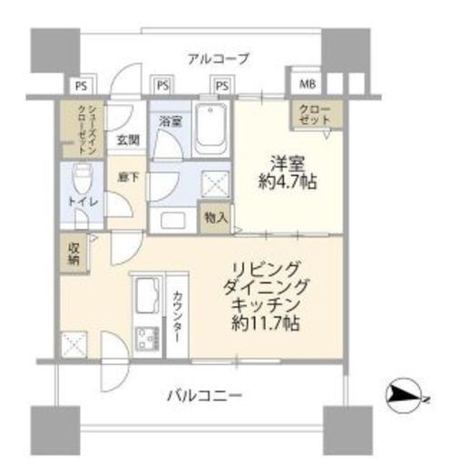 イニシア新川崎 2階 間取り図