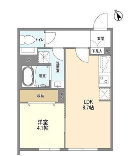 ウェルスクエア二子玉川 101 間取り図