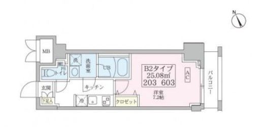 スカイコートリュクス元住吉 2階 間取り図