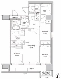 プラウドフラット大井町 1402 間取り図