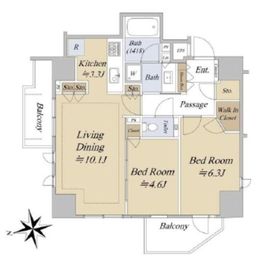 シティハウス市谷薬王寺 5階 間取り図