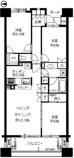 パークハウス三鷹連雀通り 8階 間取り図
