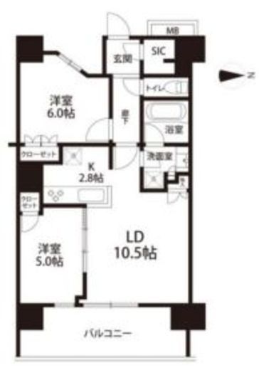 浅草タワー 25階 間取り図