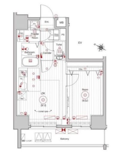 メイクスWアート横浜関内 5階 間取り図