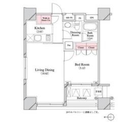 パークキューブ八丁堀 1604 間取り図