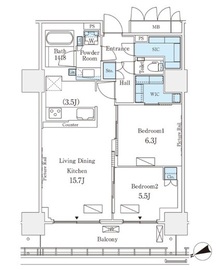 ロイヤルパークス品川 1611 間取り図