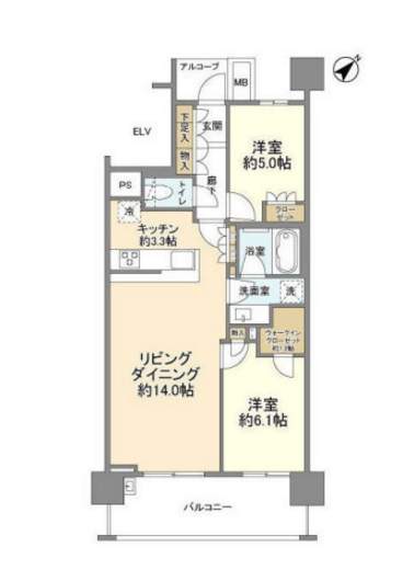 ザ・パークハウス横浜新子安ガーデン 6階 間取り図