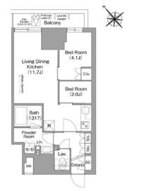 コンフォリア・リヴ東池袋 1102 間取り図