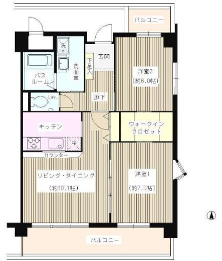 グレイスコート元住吉 202 間取り図
