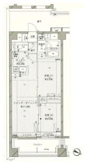 コスモリード西馬込 606 間取り図