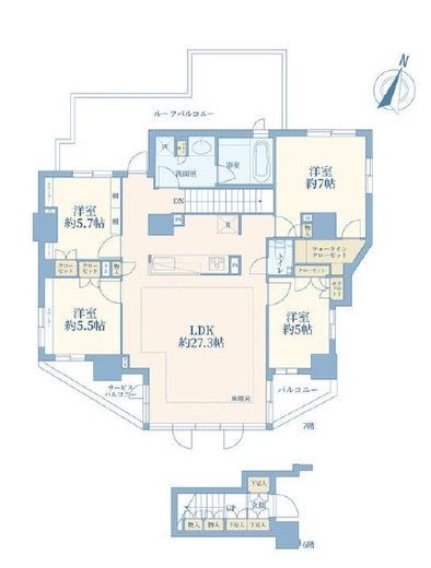 オープンレジデンシア南青山ウエストテラス 8階 間取り図