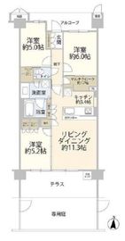 ラグゼコート 1階 間取り図