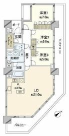 コットンハーバータワーズベイウエスト 14階 間取り図