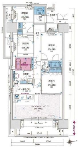 ファーストリンクレジデンス 12階 間取り図