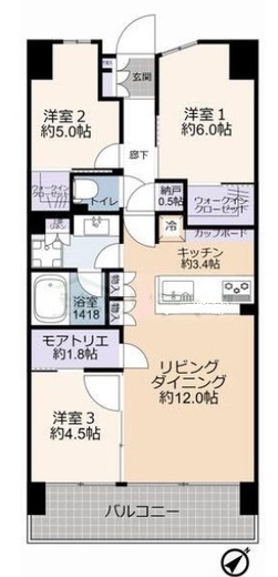 リビオシティ西葛西親水公園 10階 間取り図