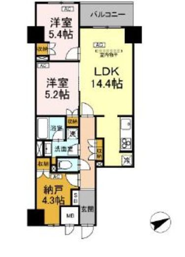 (仮称)中葛西5丁目プロジェクト 406 間取り図