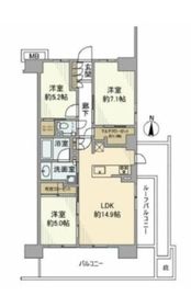 メイツ深川住吉 13階 間取り図