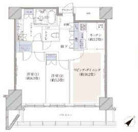 カテリーナ三田タワースイート ウエストアーク 22階 間取り図