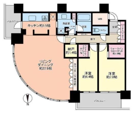 パークシティ武蔵小杉ミッドスカイタワー 53階 間取り図