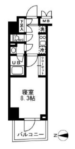 レジディア亀戸 801 間取り図