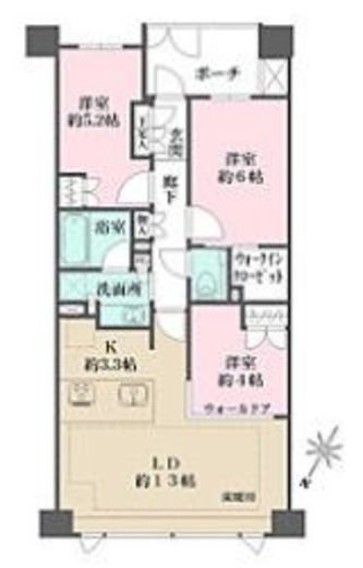 ザ・パークハウス鷺沼 3階 間取り図