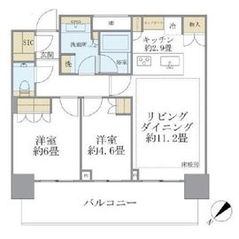 ブリリアタワー浜離宮 22階 間取り図