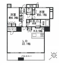 ブリリアマーレ有明 21階 間取り図