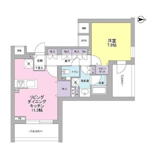 デュエット北千住マキア 201 間取り図