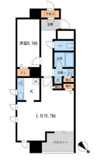 メトロタワー山下町 1205 間取り図