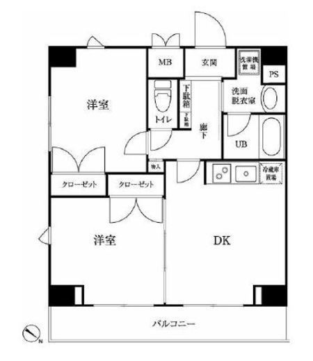 ルーブル三田 8階 間取り図
