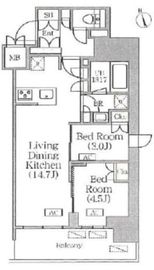 プライムガーデン銀座八丁堀 1004 間取り図