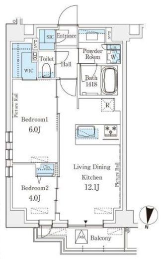 レフィールオーブ麻布仙台坂 702 間取り図
