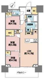 パークホームズ初台ザレジデンス 3階 間取り図