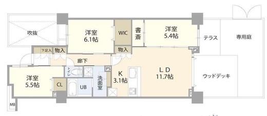 ヴェレーナ横浜三ツ沢 1階 間取り図