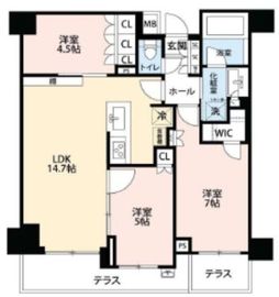 オープンレジデンシア代々木公園 1階 間取り図