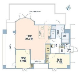 グランシティ碑文谷 6階 間取り図