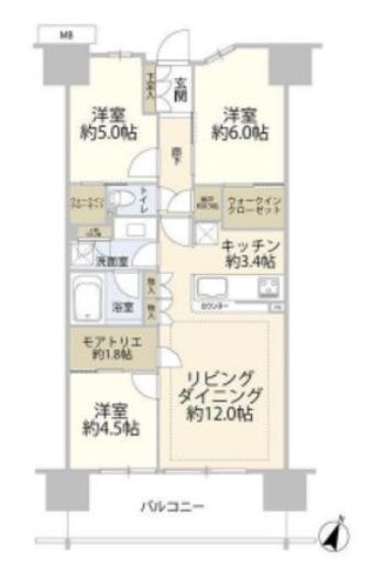 リビオシティ西葛西親水公園 15階 間取り図