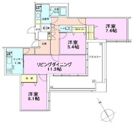 茅場町タワーレジデンス 1903 間取り図