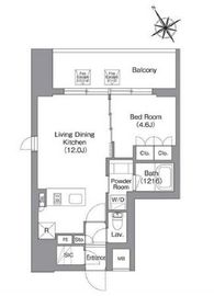 バウスフラッツ蔵前 1201 間取り図