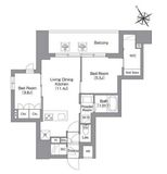 バウスフラッツ蔵前 701 間取り図