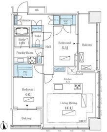 WORLD TOWER RESIDENCE 28階 間取り図