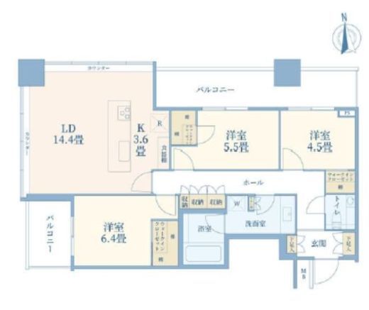 WORLD TOWER RESIDENCE 17階 間取り図