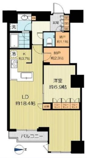 富久クロスコンフォートタワー(Tomihisa Cross)  32階 間取り図